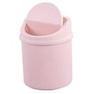 Mini lata de lixo Fiazony Plastic Desktop com tampa giratória rosa