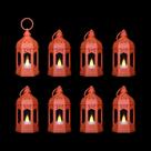 Mini Linterna LLQ Naranja con Velas LED Parpadeantes 8 Piezas