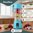 Mini Liquidificador Portátil 380ml Recarregável Usb Prático Azul Recarregável via USB