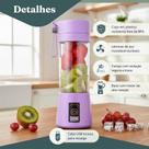 Mini Liquidificador Portátil 380ml Recarregável Usb Prático Lilás Recarregável via USB