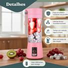 Mini Liquidificador Portátil 380ml Recarregável Usb Prático Rosa Recarregável via USB