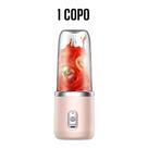 Mini Liquidificador Portátil OEM 1 Copo Ros 0 e 4L 6 Lâminas Rosa 110V
