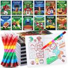 Mini livros para colorir BenLouis 12 Football com 12 lápis de cor para crianças