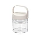 Mini lixeira de mesa branca cremosa com alça de 2,4 L