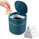 Mini lixeira de mesa Business King com tampa de 2 litros com 180 sacos de lixo
