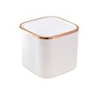 Mini lixeira de mesa com tampa de prensa em ouro rosa 500 ml