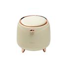 Mini lixeira de mesa elegante bege com tampa de prensa 340g