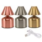 Mini Luminária de Mesa Sortida Metal USB Portátil Abajur Bronze Prata Dourado Iluminação Casa Quarto Estante Decoração Enfeite Evento Aniversário