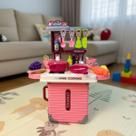 Mini Maleta Cozinha Infantil Portátil 3 em 1 com Acessórios