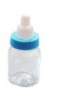 Mini Mamadeira Plástica Tampa Azul e Branco Com 10 Unidades