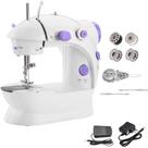 Mini maquina de costura portatil para reparos costureira eletrica com pedal bobina agulha completa bivolt