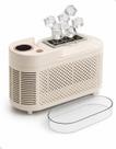 Mini Máquina de Fazer Gelo Portátil Elétrica Compacta 8 Cubos por Ciclo 15 a 20 Min Reservatório 1,2L com Cabo AC e Veicular DC Bege para Casa e Carro
