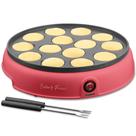 Mini máquina de fazer panquecas Baker's Friend 14 buracos elétrica vermelha