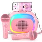 Mini máquina de karaokê SUDOTACK para crianças, alto-falante portátil de karaokê Bluetooth com 2 microfones sem fio com luzes LED, brinquedos infantis de Natal e presentes para meninas de 4, 5, 6, 7, 8, 9, 10 anos e rosa velho (KM100)