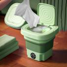 Mini Maquina De Lavar Roupas Dobrável Portátil 6,5 Litros Cor:Verde