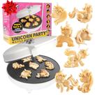 Mini Máquina de Waffles Unicórnio - Cria 7 Diferentes Waffles 3D em Formato de Animais em Minutos - Um Café da Manhã Divertido, Legal e Mágico para Crianças e Adultos - Máquina Elétrica Antiaderente para Waffles e Panquecas, Presente de Natal para Meninas