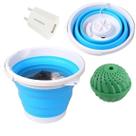 Mini Maquina Lavar Roupas Balde 5 Litros Portátil Lavadora Tanquinho Bola Mágica Acampamento Viagem Carregador