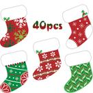 Mini meias de Natal coloridas Blulu, 40 peças, recortes de 15 cm