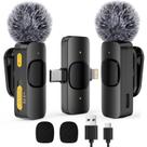 Mini microfone sem fio Lavalier MULBEVD, pacote com 2 unidades para iPhone