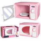 Mini Microondas Rosa Realista New Le Chef Para Cozinha Faz De Conta Abre E Fecha Com Botão Giratorio