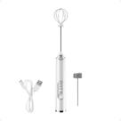 Mini Mixer Portátil Recarregável USB com 2 Batedores Inox e 5 Velocidades
