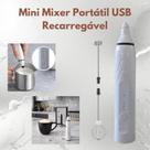 Mini Mixer USB Recarregável Misturador de Bebidas, Espumador de Leite e Batedor de Ovos para Café e Cozinha BRANCO Mini Mixer USB Recarregável Misturador de Bebidas, Espumador de Leite e Batedor de Ovos para Café e Cozinha BRANCO