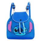 Mini Mochila Azul Stitch Piscando Olho 19x9x19cm - Disney