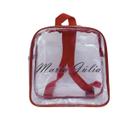 MINI mochila infantil PERSONALIZADA VERMELHA e transparente escola viagem