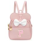 Mini mochila KKXIU Girls Initial Bowknot de material sintético rosa