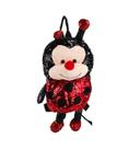 Mini Mochila Lantejoulas Joaninha 27x10x24 - Pelúcia Mini Mochila Lantejoulas Joaninha 27x10x24 - Pelúcia