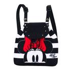 Mini Mochila Minnie Listra Preto Branco 19x9x19cm - Disney