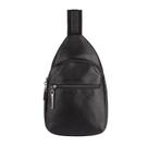 Mini mochila transversal de couro Jeff