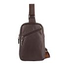 Mini mochila transversal de couro masculina Eric café