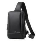 Mini Mochila Transversal Pochete Masculina Pequena Impermeável Resistente com Entrada USB e 3 Bolsos