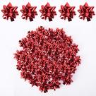 Mini Moños Decorativos para Regalos Iceyyyy 200 Piezas Rojo Metálico 2.5 cm