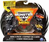 Mini Monster Jam - Pacote com 5 Caminhões Colecionáveis (Escala 1:87)