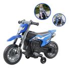 Mini Moto Cross Infantil Elétrica 6V Recarregável Triciclo Criança Azul Bivolt ImportWay BW233AZ