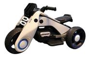 Mini Moto Elétrica 6V Triciclo Futurista Criança Infantil Led Som Usb Branco Brinqway Bw-223 Bivolt