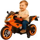 Mini Moto Eletrica Esportiva Importway Laranja 6V Com Luzes LED- BW127LR