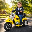 Mini Moto Elétrica Infantil 6V Amarela Zippy Toys Recarregável 3 Rodas para Crianças Mini Moto Elétrica Infantil 6V Amarela Zippy Toys Recarregável 3 Rodas para Crianças