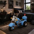 Mini Moto Elétrica Infantil Triciclo 6V Com Luzes Som Sirene Recarregável Até 17kg