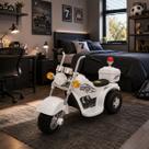 Mini Moto Elétrica Infantil Triciclo 6V Com Luzes Som Sirene Recarregável Até 17kg