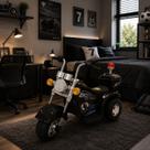 Mini Moto Elétrica Infantil Triciclo 6V Com Luzes Som Sirene Recarregável Até 17kg