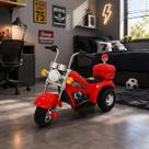Mini Moto Elétrica Infantil Triciclo 6V Com Luzes Som Sirene Recarregável Até 17kg