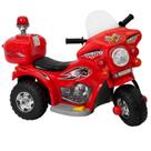 Mini Moto Elétrica Infantil Triciclo Criança Bateria 6V Importway BW002-V Vermelho Polícia Bivolt