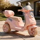 Mini Moto Elétrica Scooter Infantil Lambreta 2 Motores Frente E Ré Bateria 6v Com Som Bluetooth Led