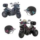 Mini Moto Elétrica Sprint Turbo Preta Boy e Girl Com Duplo Adesivo e Capacete 12V Biemme Mini Moto Elétrica Sprint Turbo Preta Boy e Girl Com Duplo Adesivo e Capacete 12V Biemme