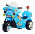 Mini moto infantil triciclo elétrico polícia sirene luzes cores