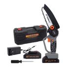 Mini Motosserra Elétrica 21V Pró Euro Sabre 6 2 Baterias Portátil com Maleta PPM5000 Profissional