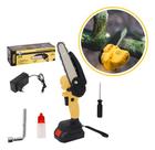 Mini Motosserra Elétrica 6" Bateria 21V Portátil Poda Galhos Jardim Mini Motosserra Elétrica 6" Bateria 21V Portátil Poda Galhos Jardim